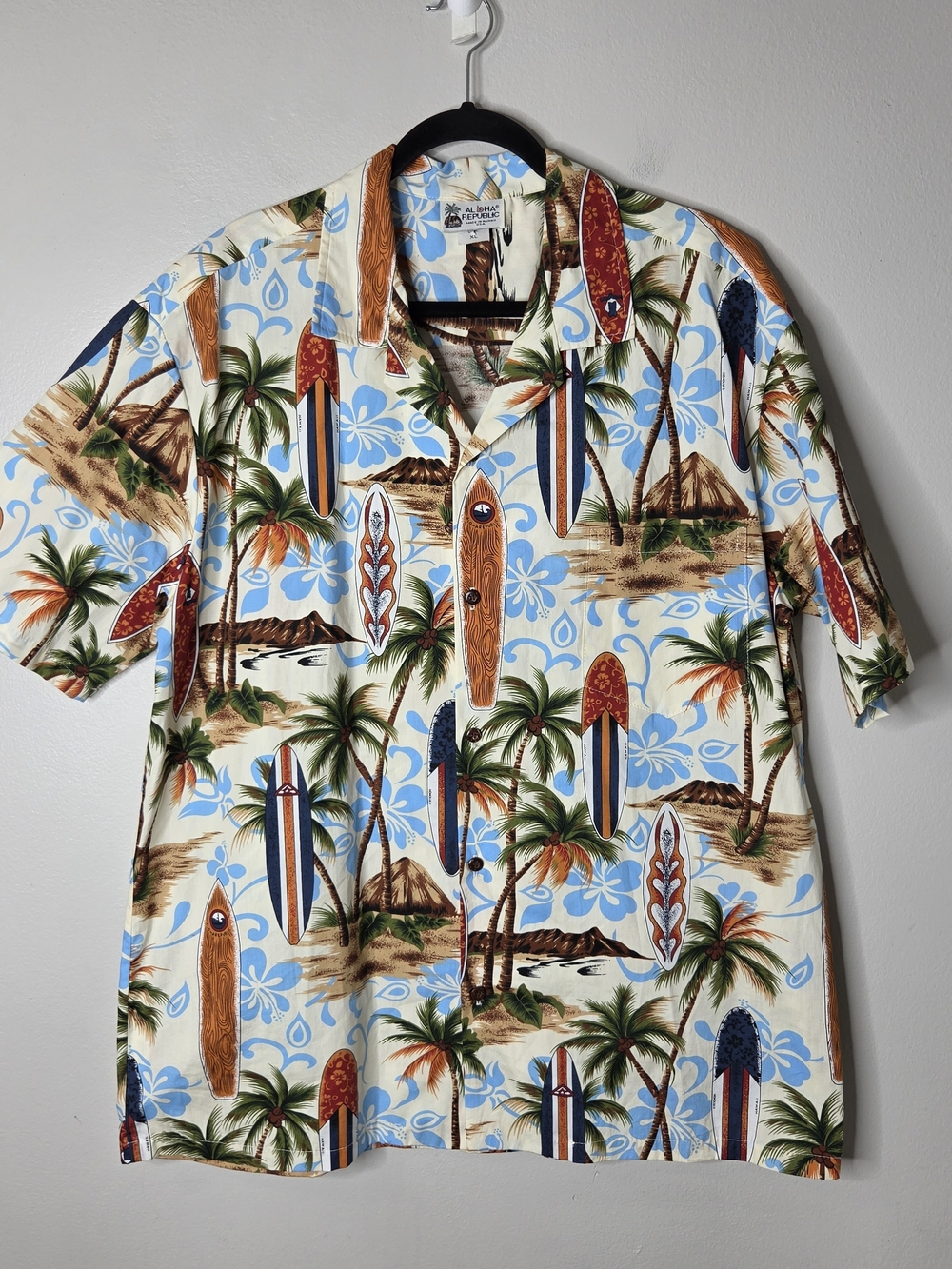 Aloha Republic Surfboard Hawaiian Print Shirt